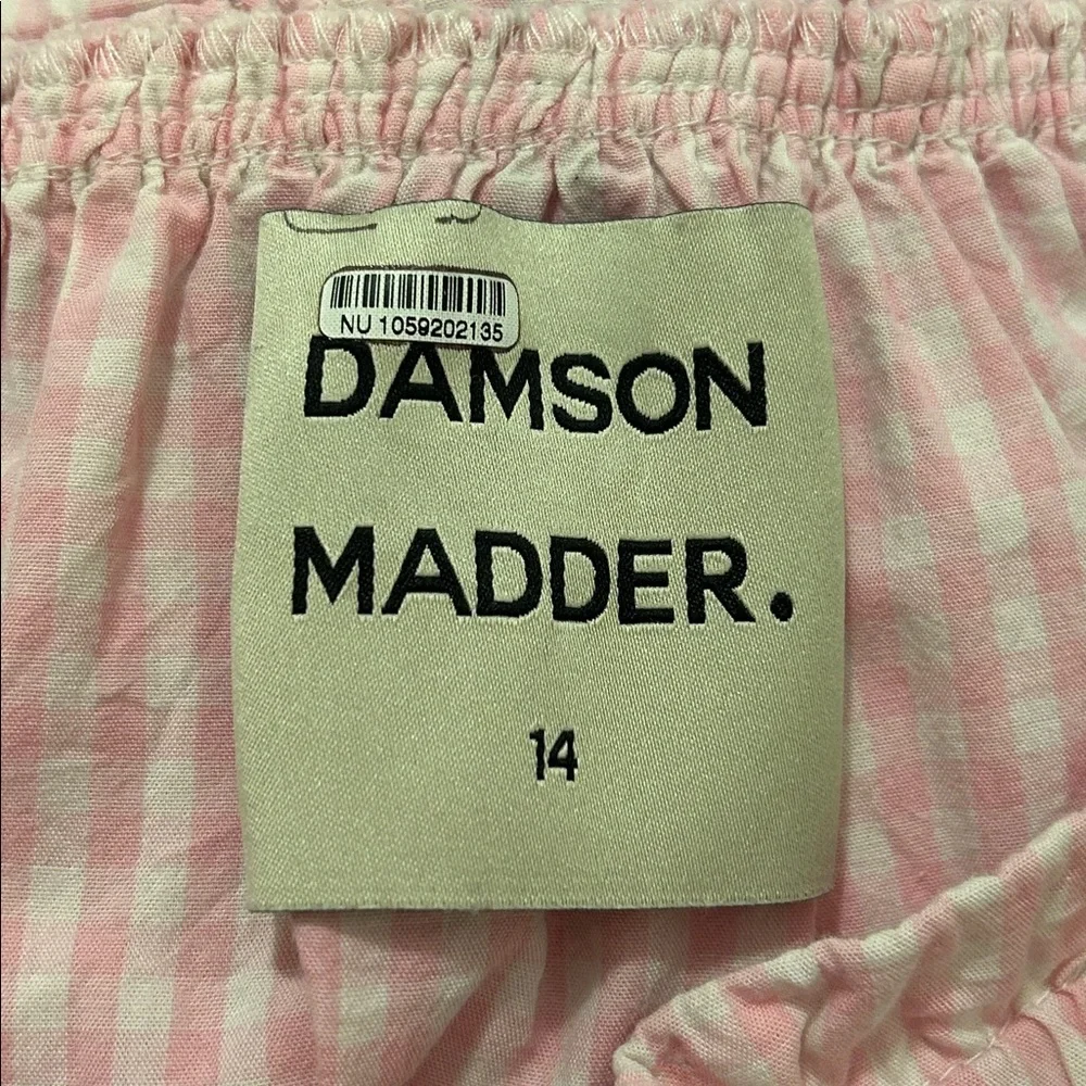 Damson Madder x Free People Pink Gingham Olivia Ruffle Midi Skirt Size 14, US 10 - Picture 15 of 16